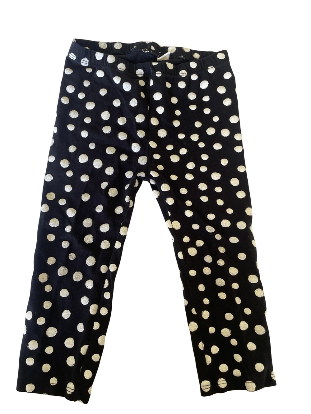 First Impressions Black Leggings with White Polka Dots